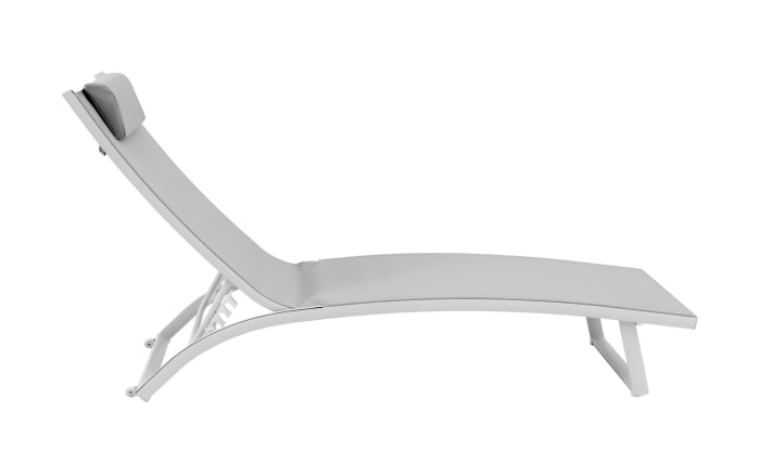 Gartenliege Diana, Bezug in weiß, Gestell aus Aluminium in weiß, inkl. Kissen-02