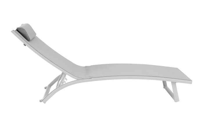 Gartenliege Diana, Bezug in weiß, Gestell aus Aluminium in weiß, inkl. Kissen-03