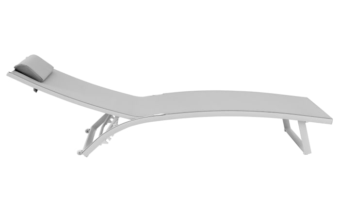 Gartenliege Diana, Bezug in weiß, Gestell aus Aluminium in weiß, inkl. Kissen-04