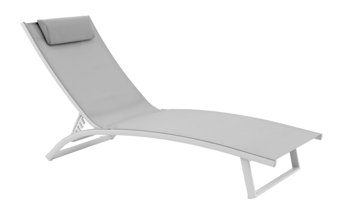 Gartenliege Diana, Bezug in weiß, Gestell aus Aluminium in weiß, inkl. Kissen-01