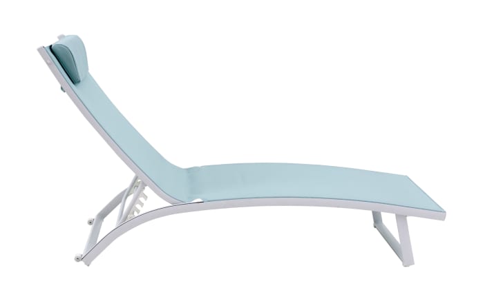 Gartenliege Diana, Bezug Texline in grün, Gestell aus Aluminium in weiß, inkl. Kissen-02