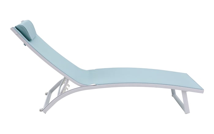 Gartenliege Diana, Bezug Texline in grün, Gestell aus Aluminium in weiß, inkl. Kissen-03