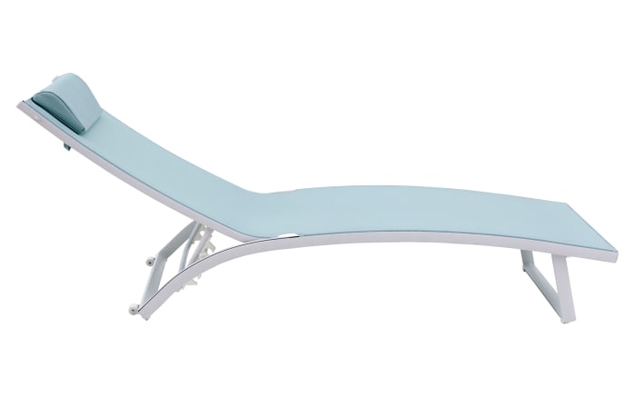 Gartenliege Diana, Bezug Texline in grün, Gestell aus Aluminium in weiß, inkl. Kissen-04