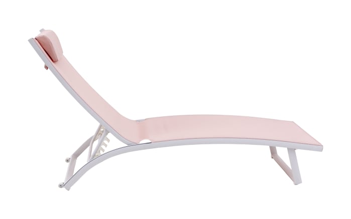 Gartenliege Diana, Bezug in pink, Gestell aus Aluminium in weiß, inkl. Kissen-02