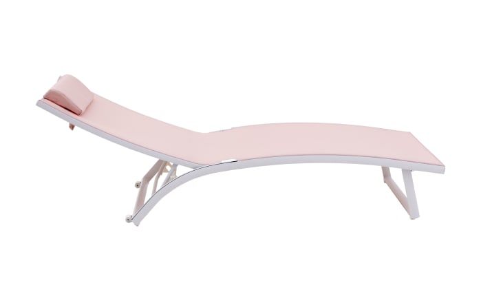 Gartenliege Diana, Bezug in pink, Gestell aus Aluminium in weiß, inkl. Kissen-04