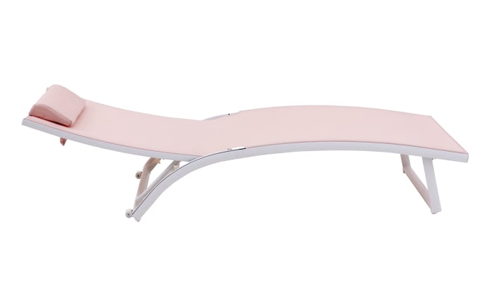 Gartenliege Diana, Bezug in pink, Gestell aus Aluminium in weiß, inkl. Kissen-05