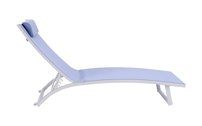 Gartenliege Diana, Bezug in blau, Gestell aus Aluminium in weiß, inkl. Kissen-02
