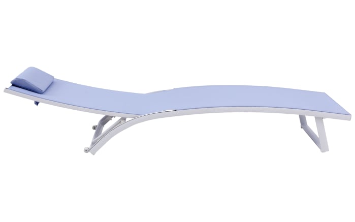 Gartenliege Diana, Bezug in blau, Gestell aus Aluminium in weiß, inkl. Kissen-05