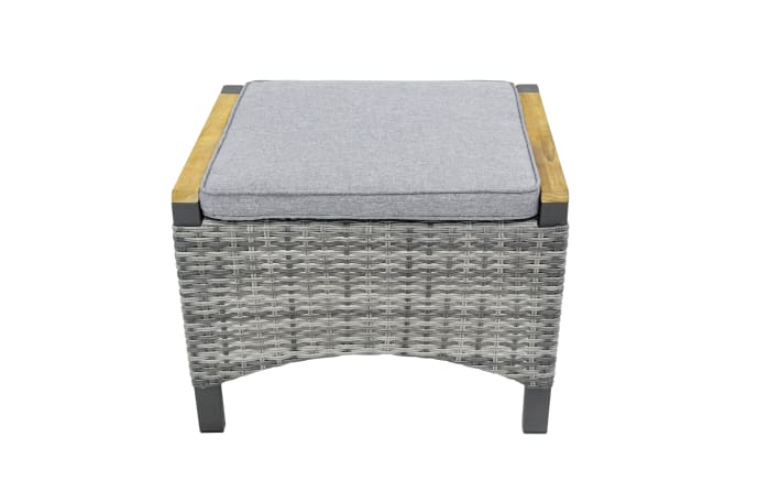 Garten-Hocker Keramo, Teakholz/dunkelgrau