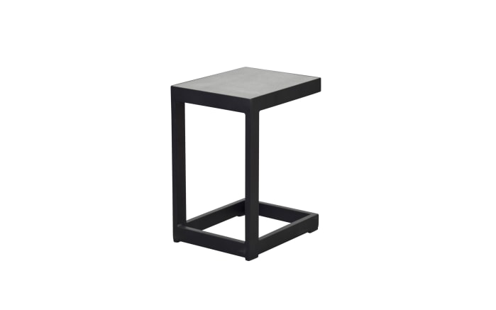 Beistelltisch Sondrino, Aluminiumgestell in schwarz, Tischplatte betonfarbend-01