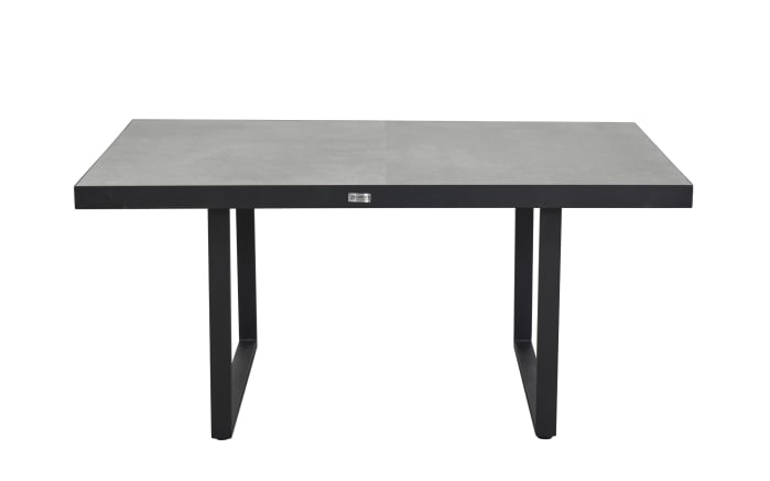 Diningtisch Sondrino, Aluminiumgestell in schwarz, Tischplatte betonfarbend-02