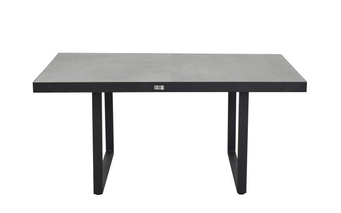 Diningtisch Sondrino, Aluminiumgestell in schwarz, Tischplatte betonfarbend-02