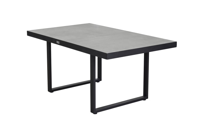 Diningtisch Sondrino, Aluminiumgestell in schwarz, Tischplatte betonfarbend-01