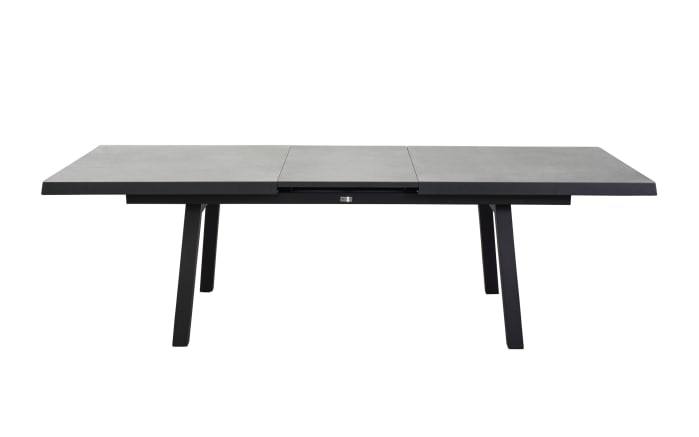 Ausziehtisch Sondrino, Aluminiumgestell in schwarz, Tischplatte betonfarbend-03