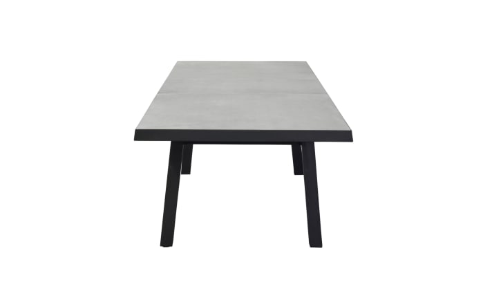 Ausziehtisch Sondrino, Aluminiumgestell in schwarz, Tischplatte betonfarbend-04