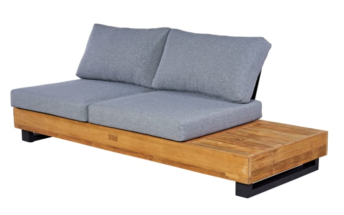 Gartenlounge Olligona, graue Kissen, Gestell aus Teakholz-03