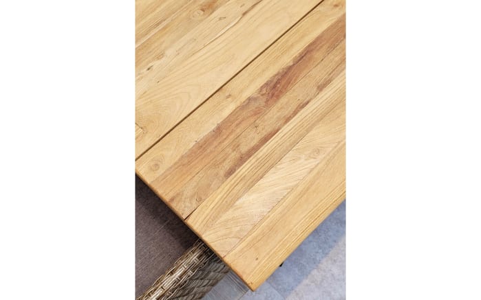 Gartentisch Ottawa, Gestell Edelstahl schwarz, Tischplatte recycled Teakholz gebeizt-02