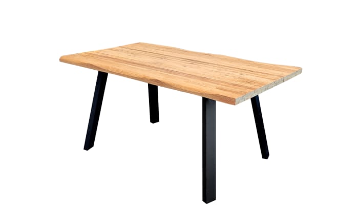 Gartentisch Ottawa, Gestell Edelstahl schwarz, Tischplatte recycled Teakholz gebeizt-01