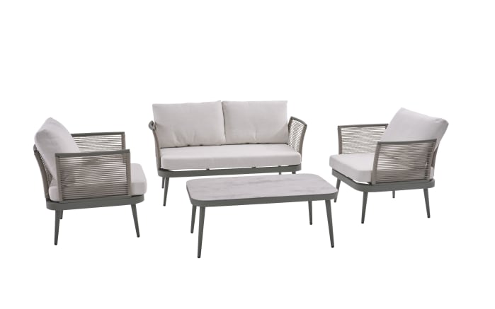 Gartensofaset Rieti, hellgrau, 4-teilig -02