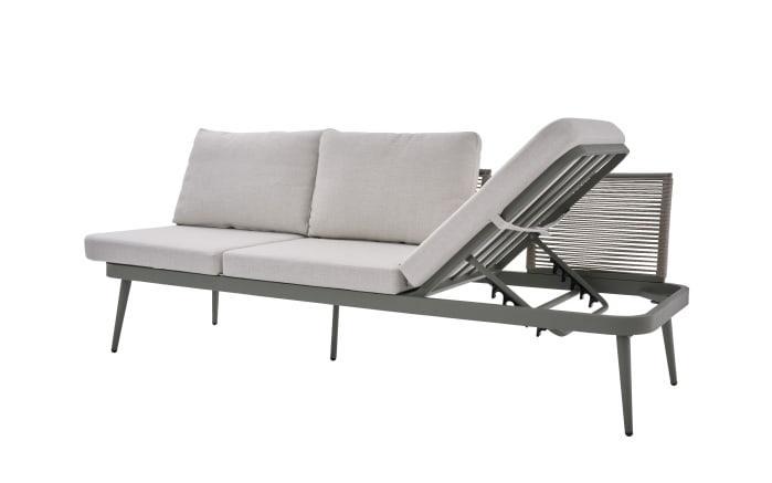 Gartensofa Rieti, grau/hellgrau, inkl. Kopfteilverstellung vorstehend rechts-05