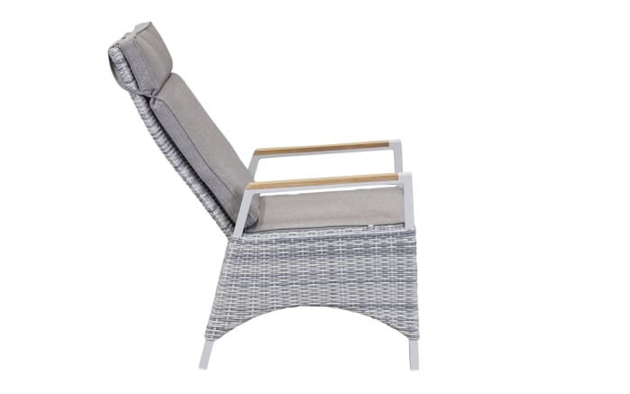 Gartenpositionsstuhl Keromo, white teak, Aluminiumgestell-03