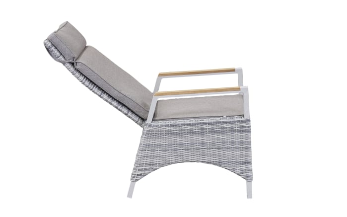 Gartenpositionsstuhl Keromo, white teak, Aluminiumgestell-04