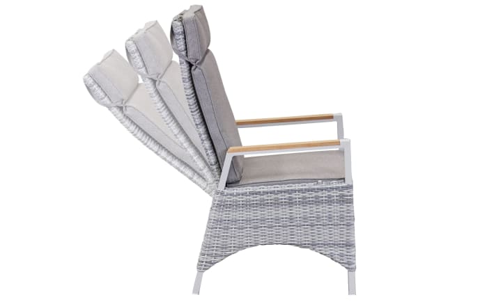 Gartenpositionsstuhl Keromo, white teak, Aluminiumgestell-05
