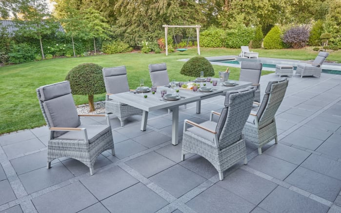 Gartenpositionsstuhl Keromo, white teak, Aluminiumgestell-07