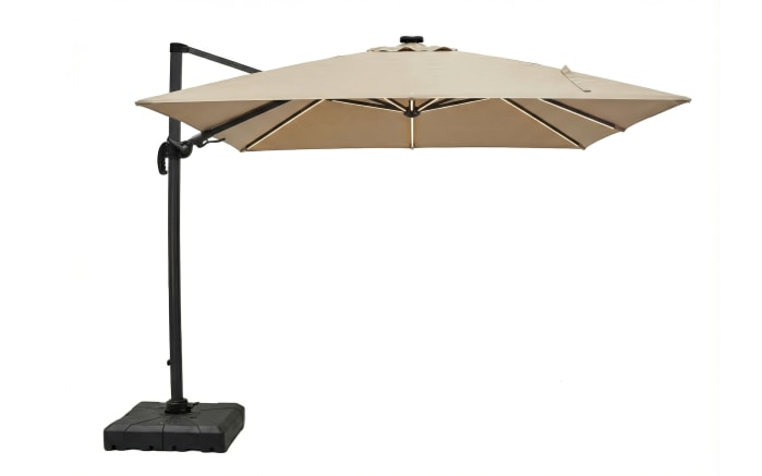 Sonnenschirm, beige, 300 x 256 cm, inkl. LED Solarbeleuchtung-01