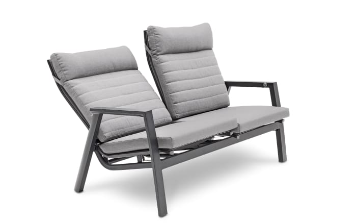Gartensofa Ascella, Aluminiumgestell in anthrazit, mit manueller Rückenverstellung-04