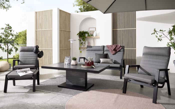 Gartensofa Ascella, Aluminiumgestell in anthrazit, mit manueller Rückenverstellung-06