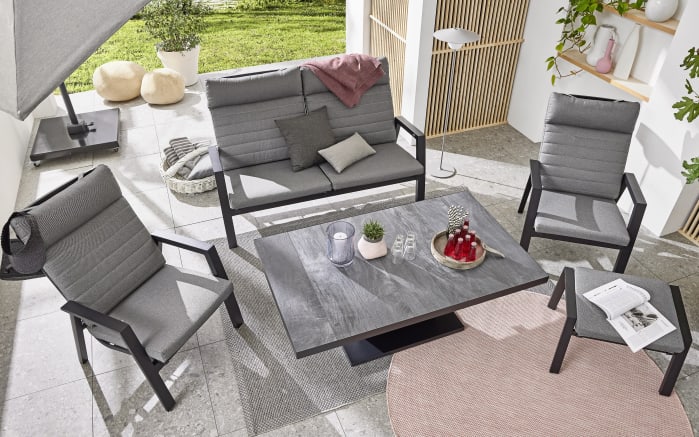 Gartensofa Ascella, Aluminiumgestell in anthrazit, mit manueller Rückenverstellung-07