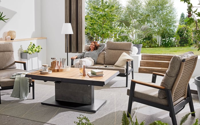 Lifttisch Latea, anthrazit/Teakholz, inkl. Funktionen-09