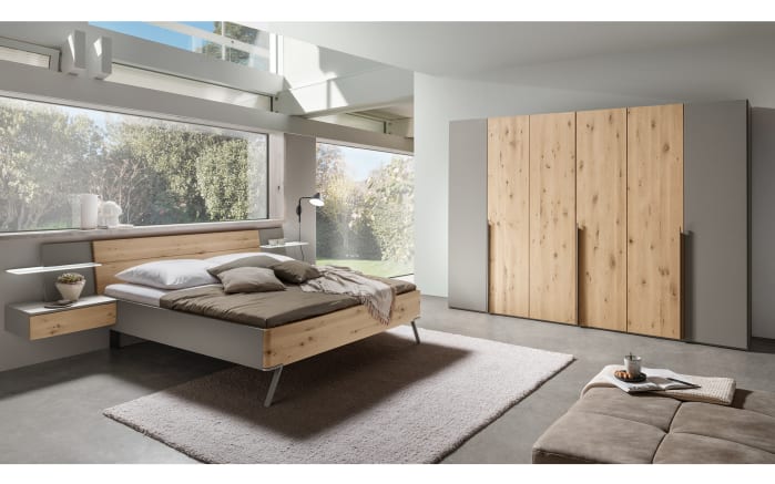 Schlafzimmer Para, Wildeiche massiv/Lack fango-01