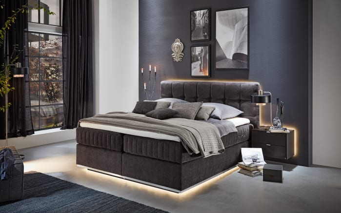 Boxspringbett Felina Fly, dunkelgrau, 180 x 200 cm-01