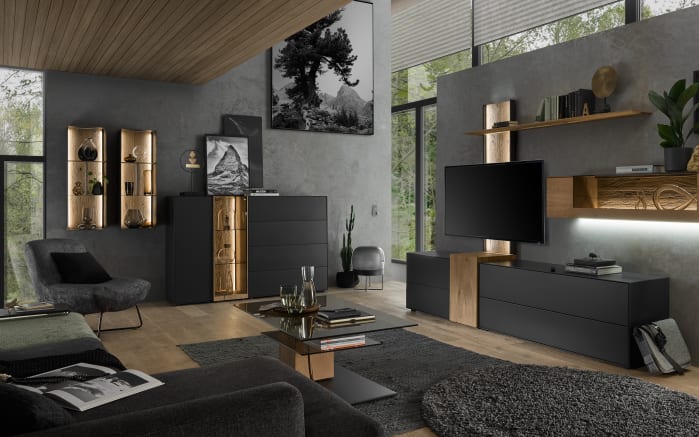 Highboard Trevio, anthrazit/Kerneiche massiv-02
