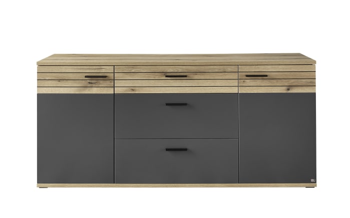 Sideboard QUINCY, anthrazit/Eiche-Nachbildung, inkl. Softclose Funktion-01