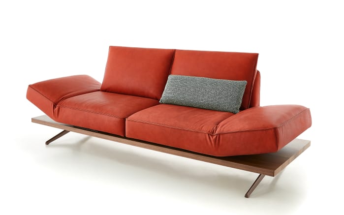 Leder Sofa Phoenix 2,5-sitzig, rot, inkl. Funktionen-02