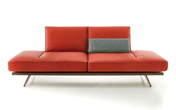 Leder Sofa Phoenix 2,5-sitzig, rot, inkl. Funktionen-01