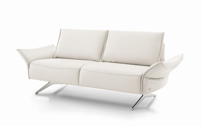 Leder Sofa 2,5-Sitzer, weiß, inkl. Funktionen-01