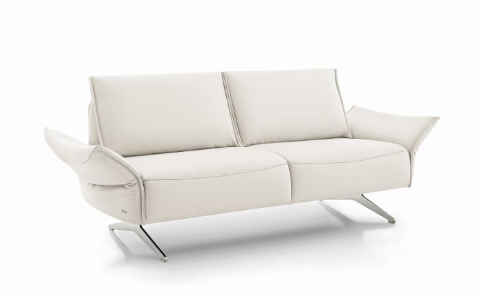 Leder Sofa 2-Sitzer, weiß, inkl. Funktionen-01