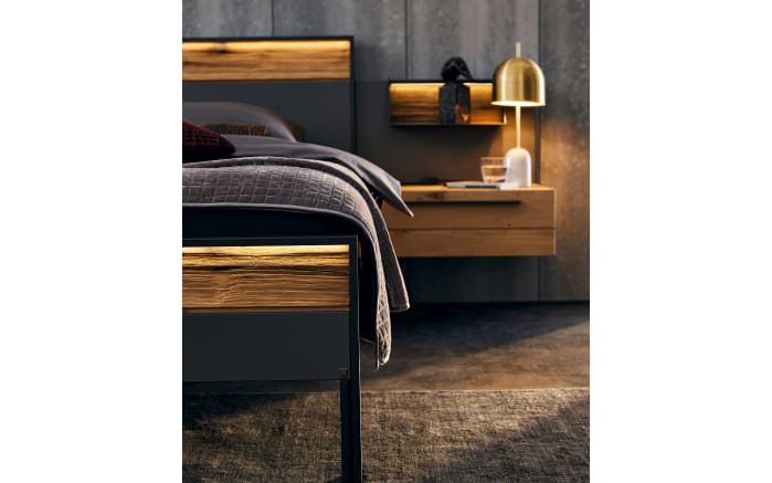 Liegenbett Joline, Lack graphit/Wildeiche massiv, 180 x 200 cm-02