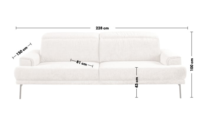 Sofa MR 4580, steel, inkl. Funktionen-04