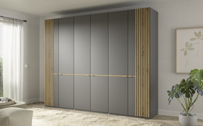 Drehtürenschrank Isabelle, graphit/Bianco Eiche Nachbildung-01