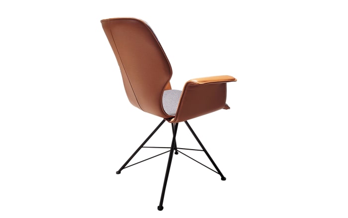 Armlehnenstuhl Nevio, saddle brown/middengrij-02