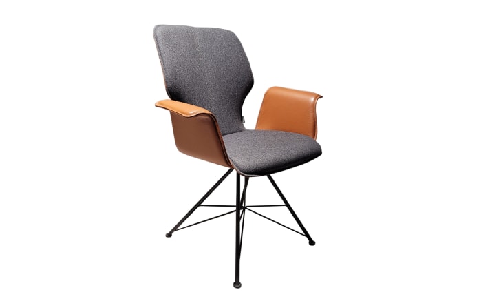 Armlehnenstuhl Nevio, saddle brown/middengrij-01