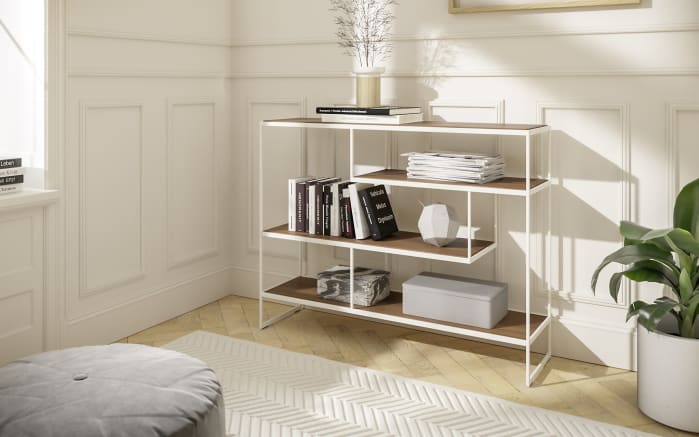 Regal Toscana, Nussbaum geölt/weiß-02