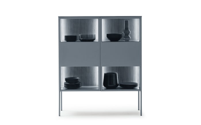 Vitrine Amaya, taubenblau, inkl. Push to Open Funktion -03