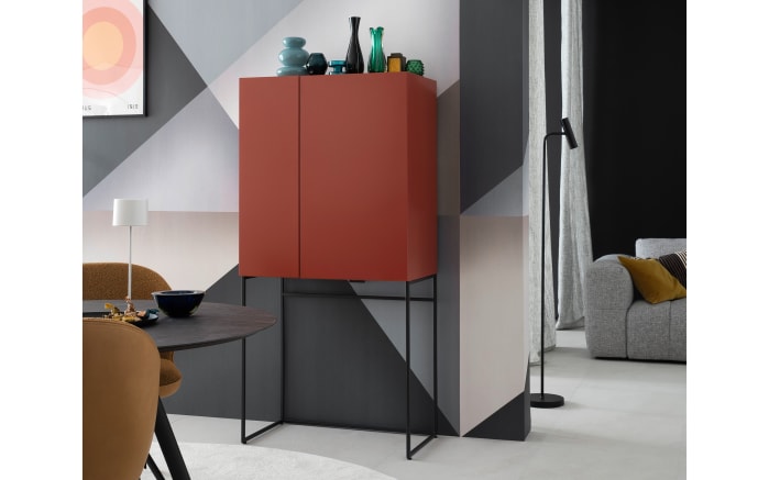 Barschrank Amaya, indisch rot, inkl. Beleuchtung -01
