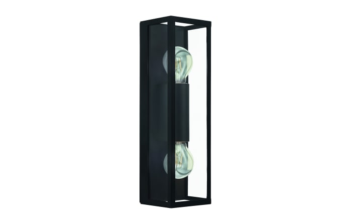 Wandleuchte Amezola, klar/schwarz, IP44, 38 cm-01
